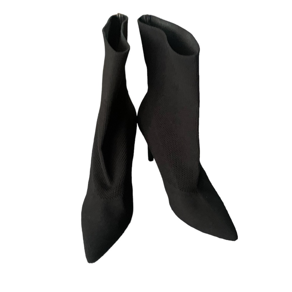 Brash. Stylish Black knit high heel boots 7 wide